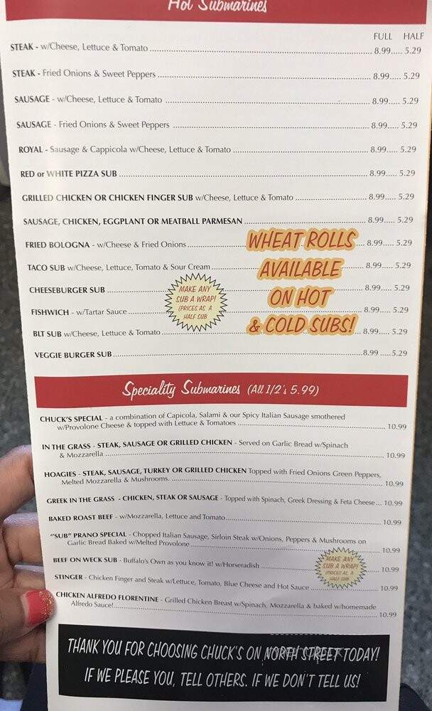 North Street Sub-Way - Buffalo, NY menu_pic