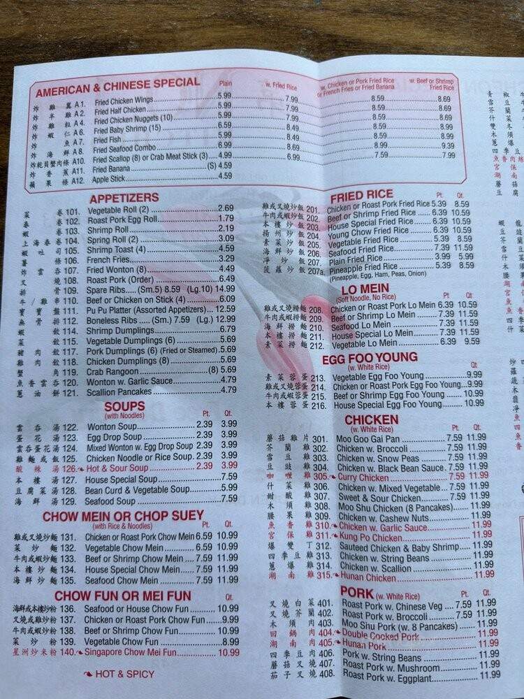 Number One Chinese Restaurant - Staten Island, NY menu_pic