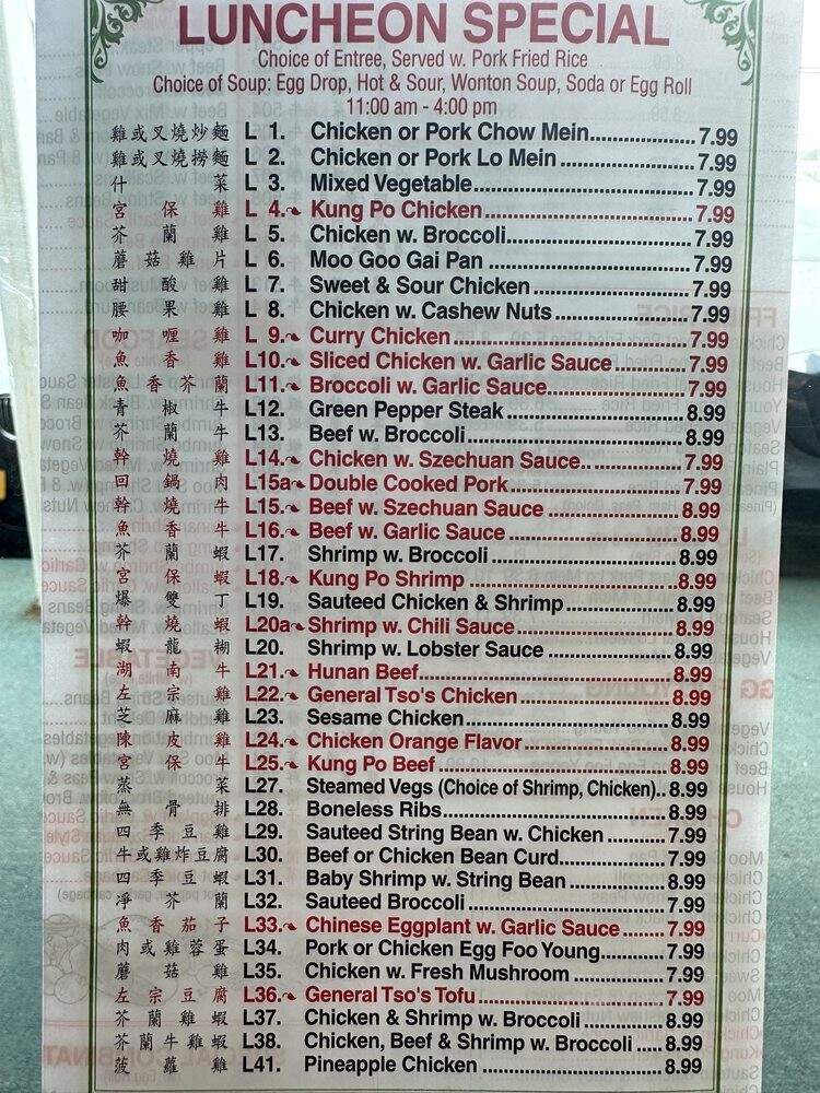 Number One Chinese Restaurant - Staten Island, NY menu_pic