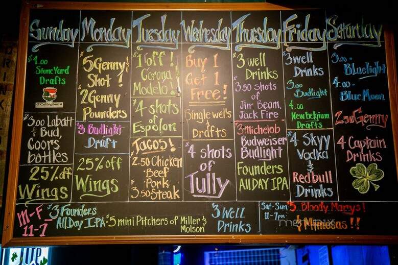 O'Callaghan's Pub - Rochester, NY menu_pic