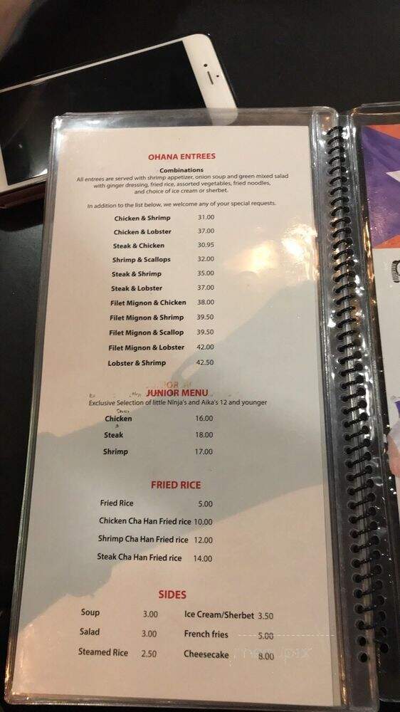 Ohana Japanese Hibachi Seafood - Bronx, NY menu_pic