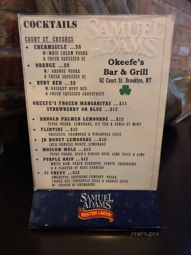 O'Keefe's Restaurant - Brooklyn, NY menu_pic