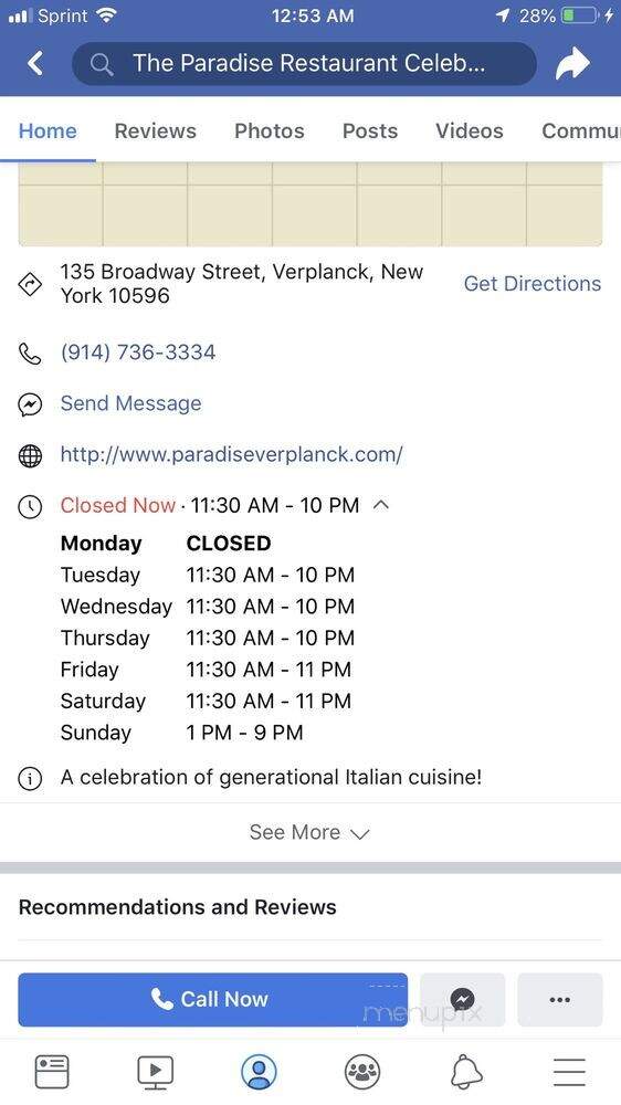 Paradise Bar & Grill - Verplanck, NY