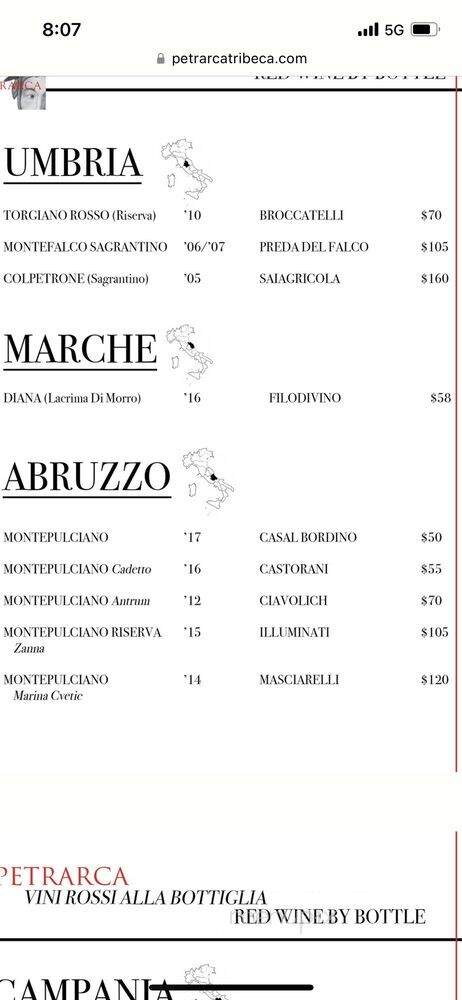 Petrarca - New York, NY menu_pic