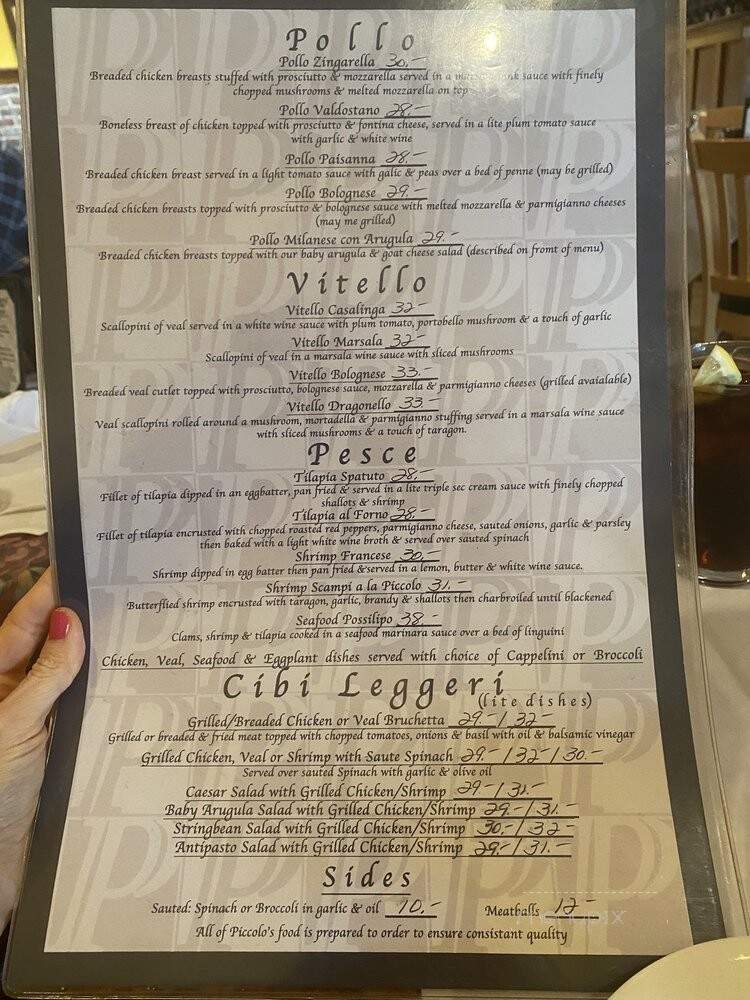 Piccolo's - Mineola, NY menu_pic