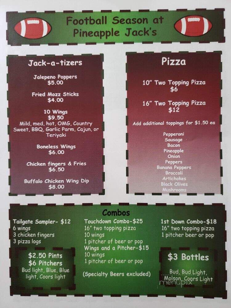 Pineapple Jacks - Rochester, NY menu_pic