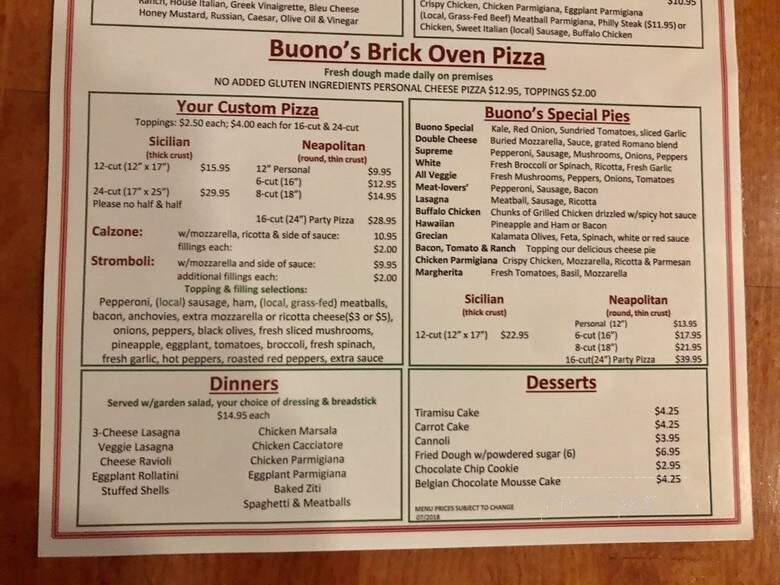 Pizza Buono Of Niskyuna - Schenectady, NY