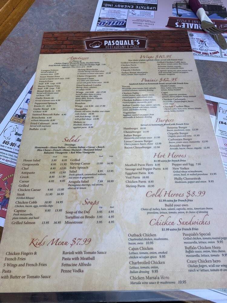 Pizzeria Enterprise Pasquales - Gardiner, NY menu_pic
