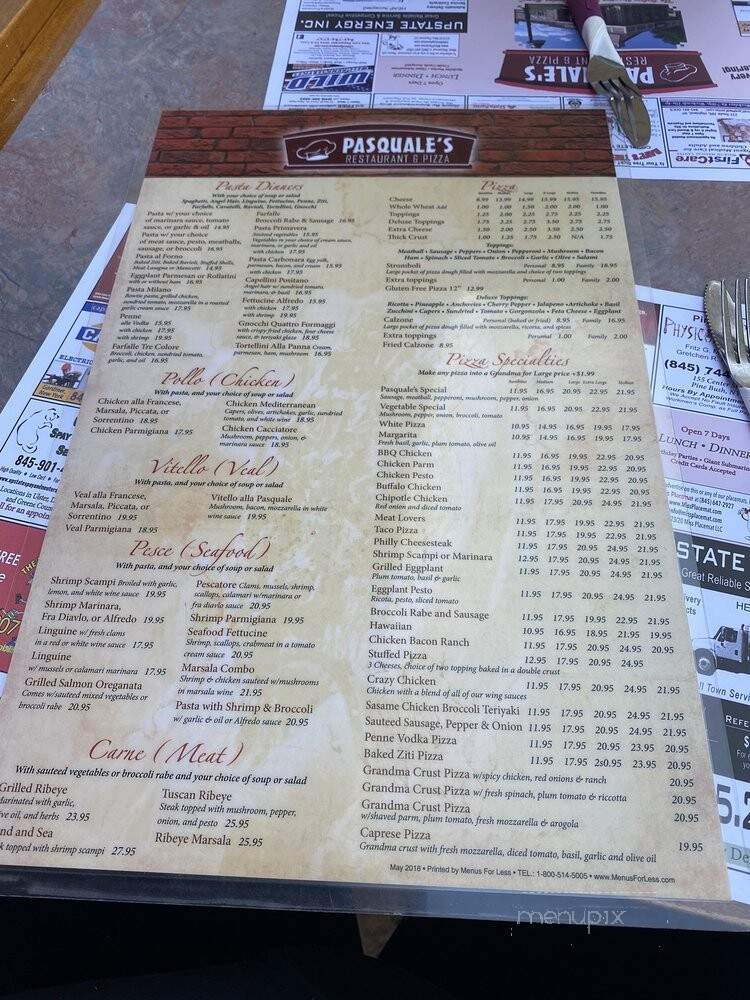 Pizzeria Enterprise Pasquales - Gardiner, NY menu_pic