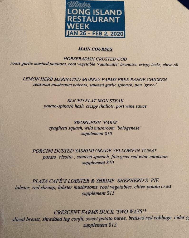 Plaza Cafe - Southampton, NY menu_pic