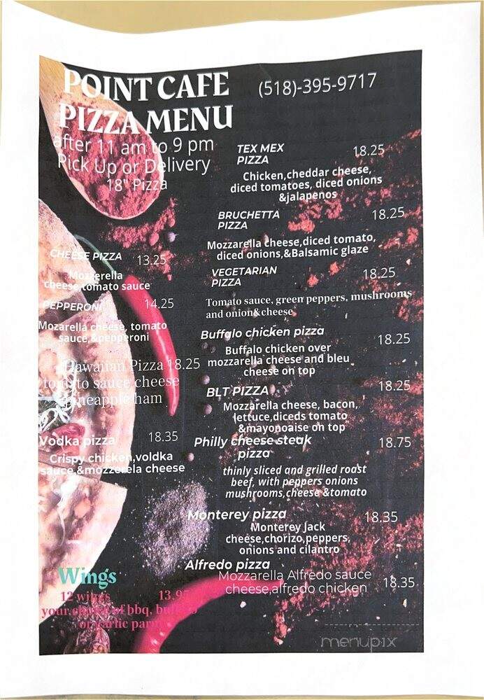 Point Cafe - Schenectady, NY menu_pic