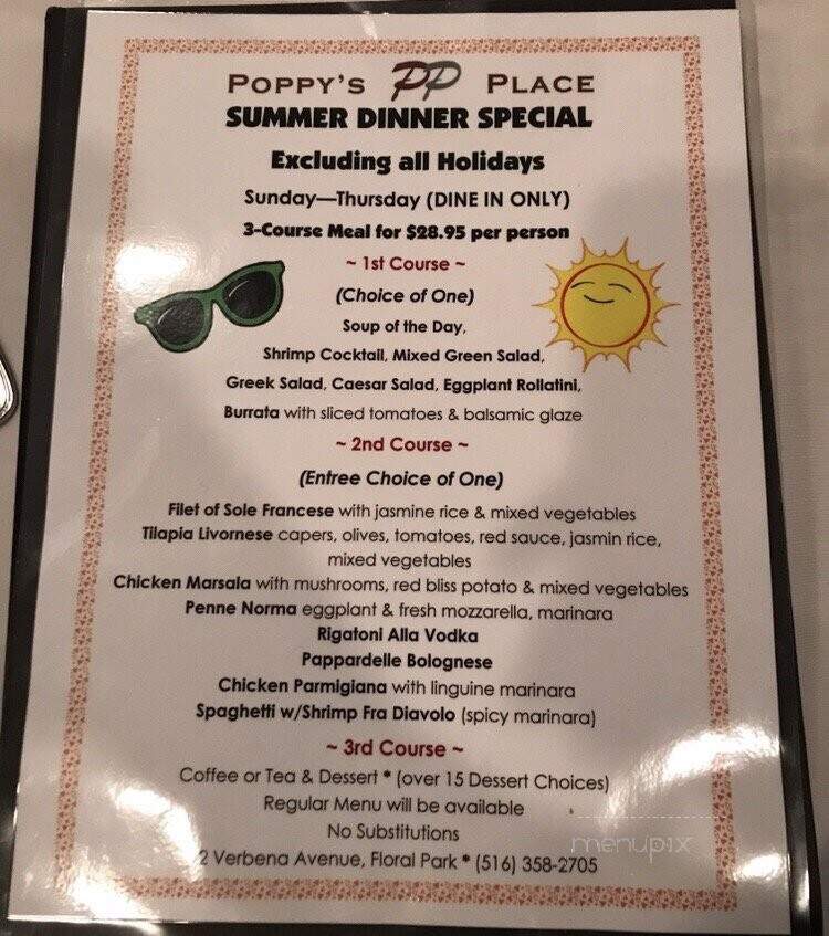 Poppy's Place - Floral Park, NY menu_pic