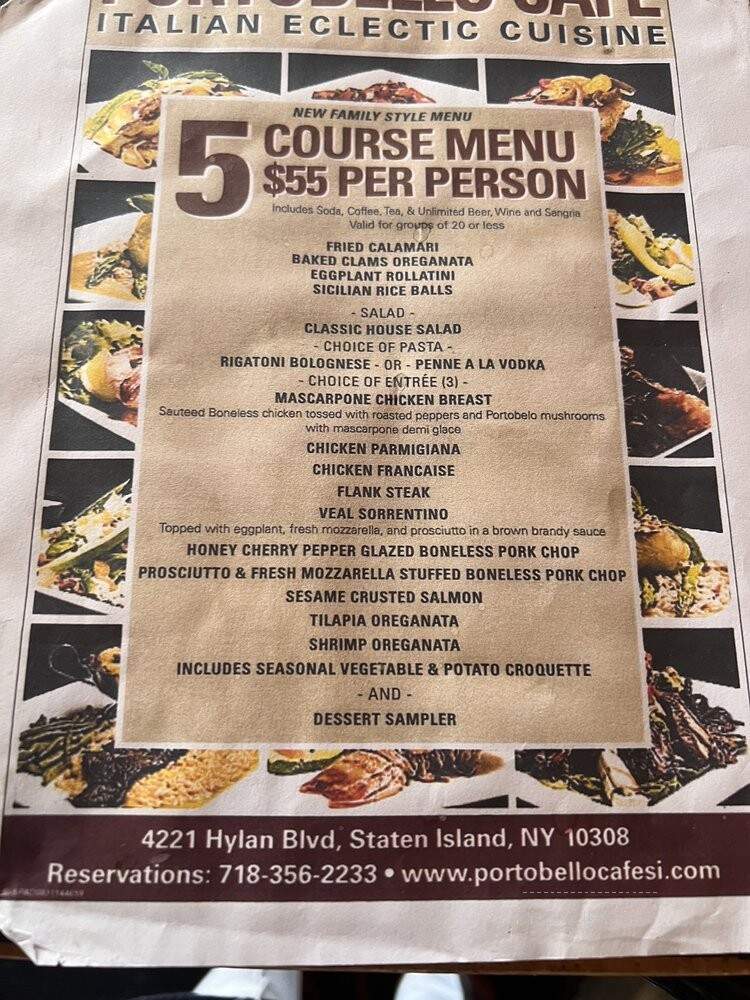 Portobello Cafe - Staten Island, NY menu_pic