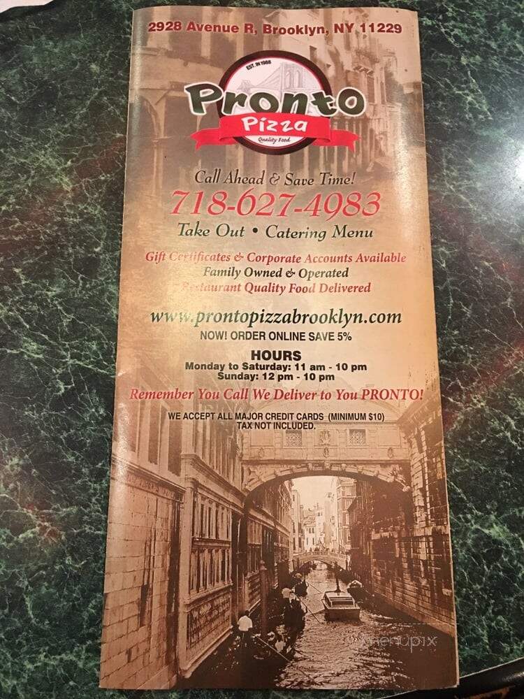 Pronto Pizzeria & Ristorante - Brooklyn, NY