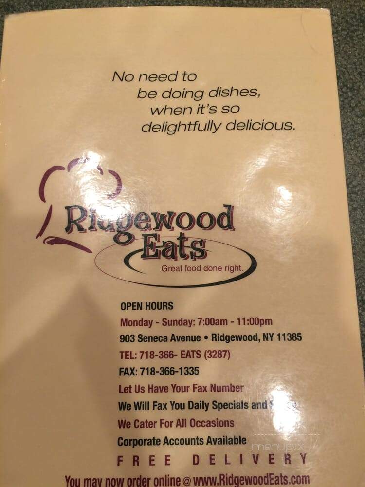 Ridgewood Eats - Ridgewood, NY menu_pic