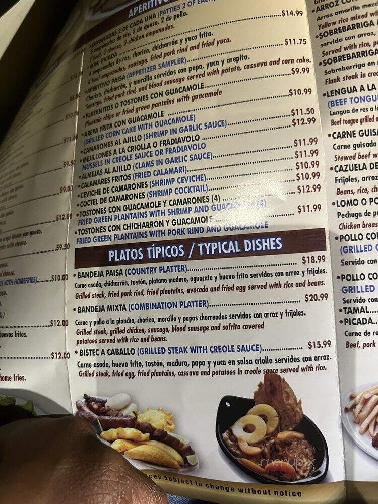 Rinconsito Paisa - Staten Island, NY menu_pic