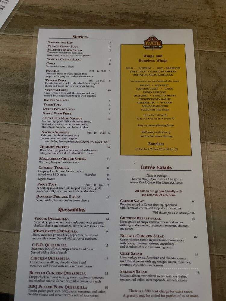 Rusty Nail - Clifton Park, NY menu_pic