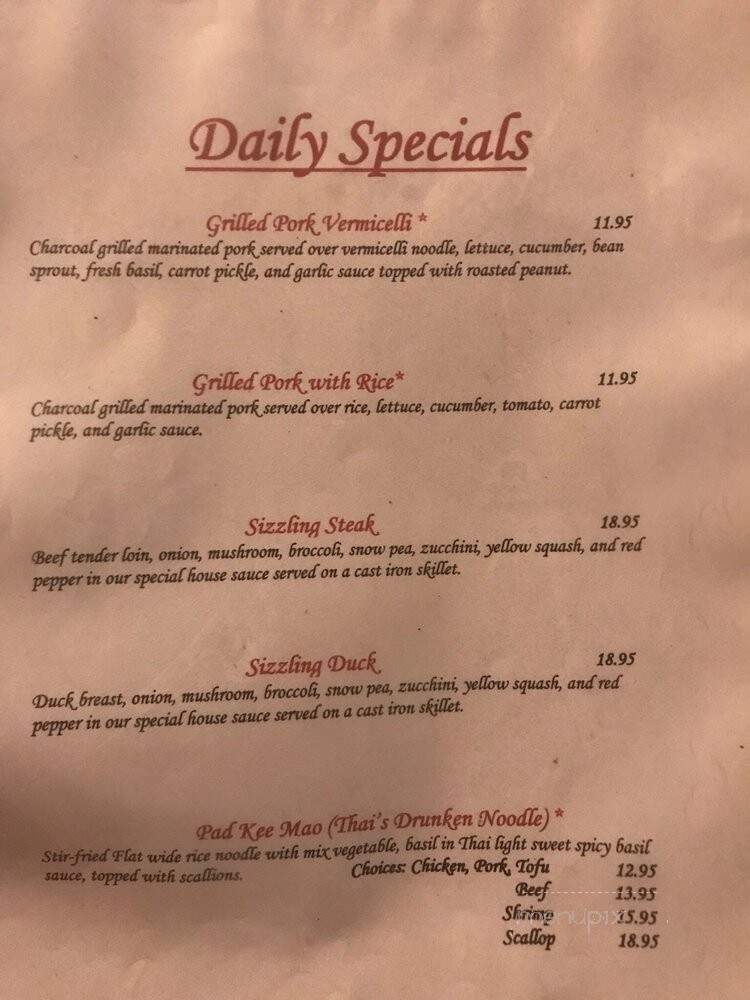 Saigon Bangkok Restaurant - Buffalo, NY menu_pic