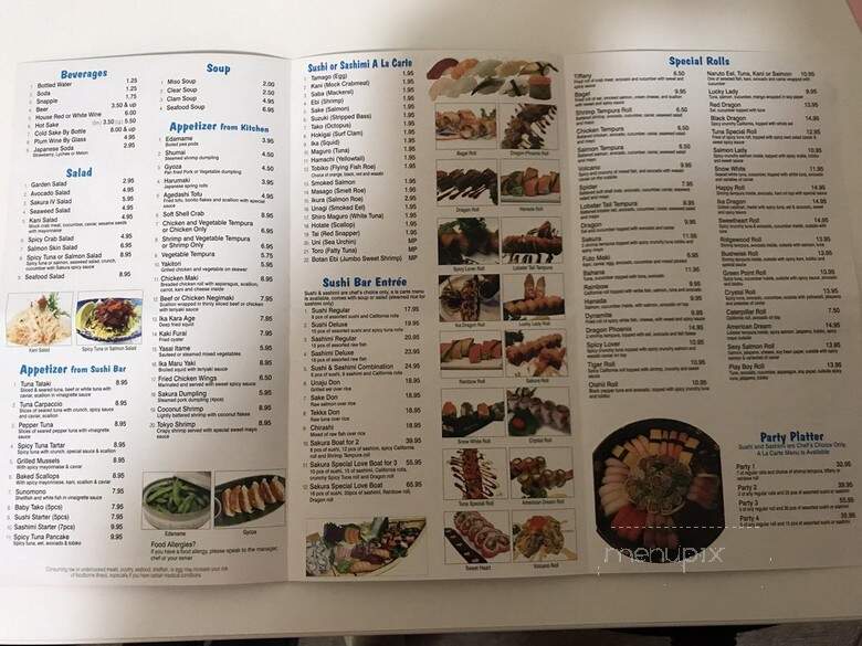 Sakura IV - Ridgewood, NY menu_pic