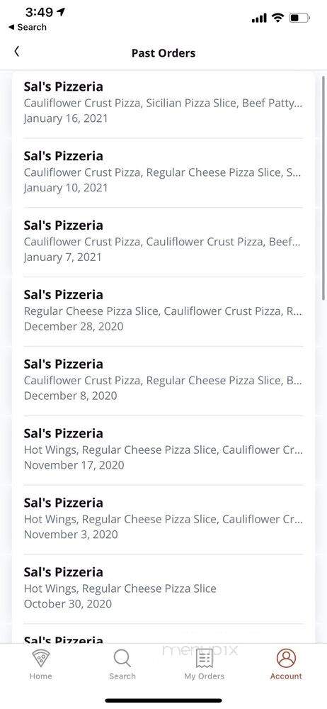 Sal's Pizzaria - Woodhaven, NY menu_pic