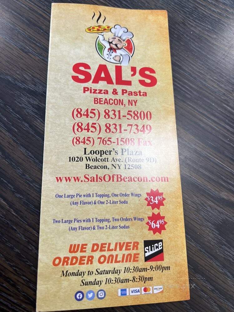 Sam's Pizzeria - Beacon, NY menu_pic