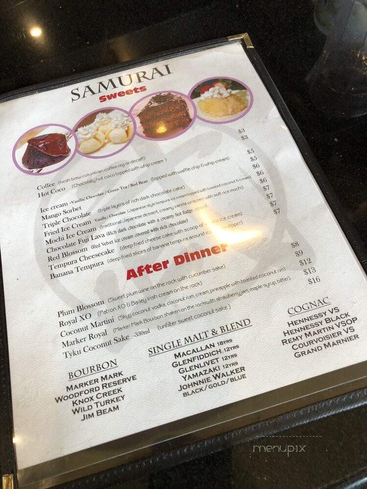 Samurai Hibachi - Huntington, NY menu_pic