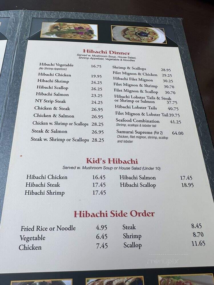 Samurai Japanese Restaurant - Croton On Hudson, NY menu_pic