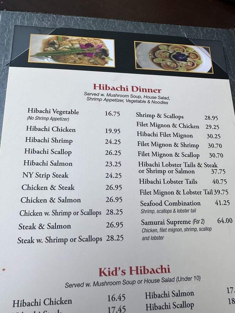 Samurai Japanese Restaurant - Croton On Hudson, NY menu_pic