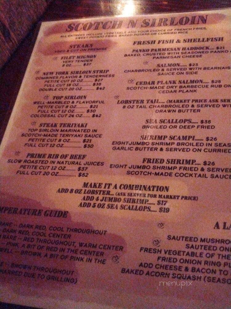 Scotch 'n Sirloin Restaurant - Amherst, NY menu_pic