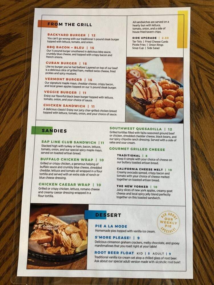 Snow Ridge Candlelight Restaurant - Turin, NY menu_pic