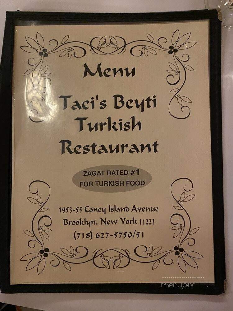 Tacis Beyti Restaurant - Brooklyn, NY menu_pic