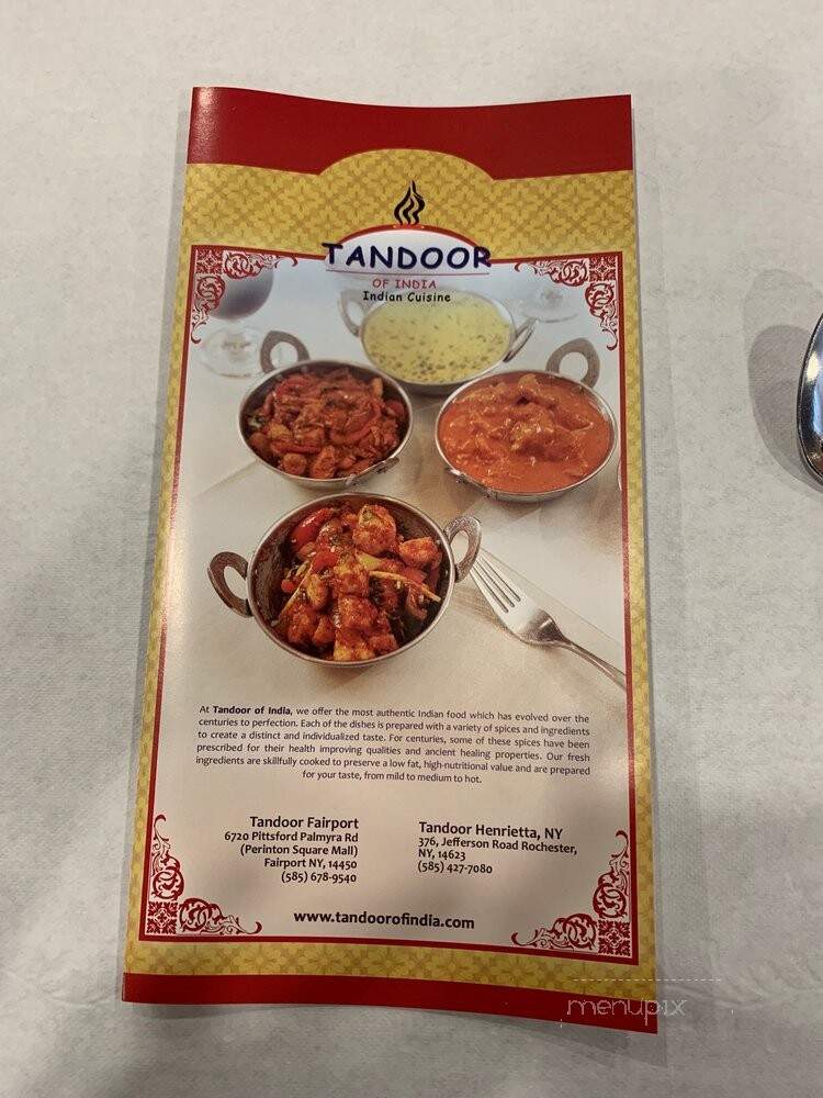 Tandoor Of India - Rochester, NY menu_pic