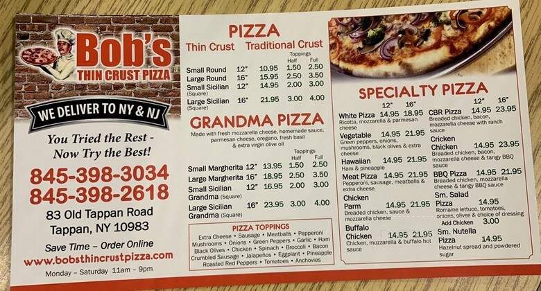 Tappan Pizza - Tappan, NY menu_pic
