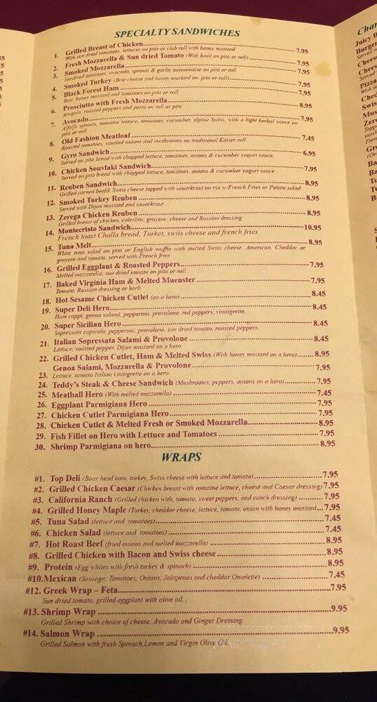 Teddys Deli - Bronx, NY menu_pic