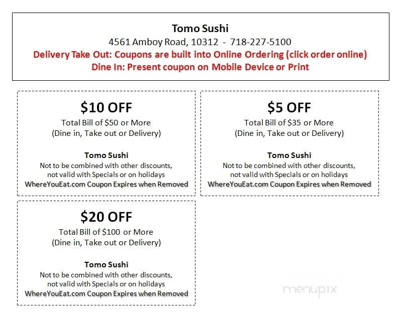 Tomo Japanese Restaurant - Staten Island, NY menu_pic