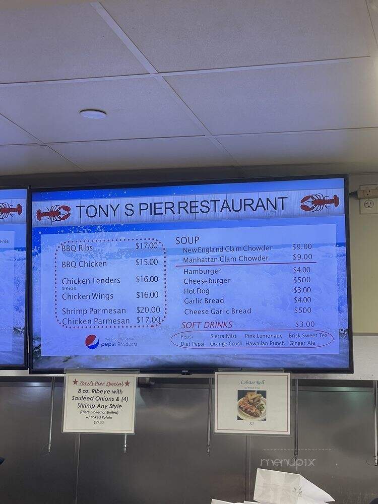 Tony's Pier Restaurant - Bronx, NY menu_pic