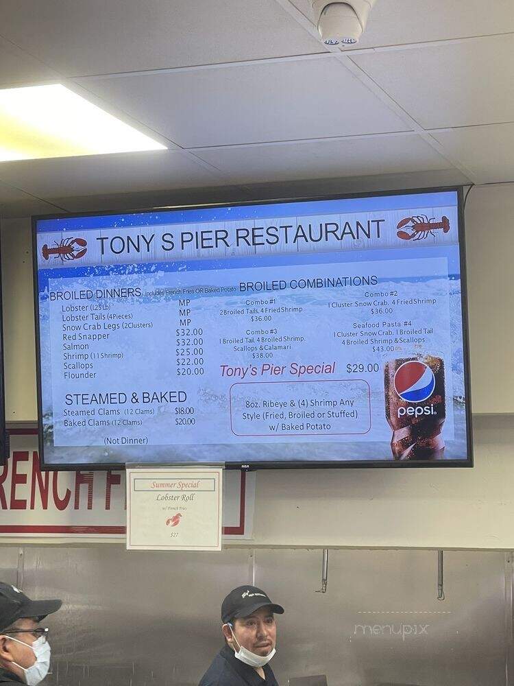 Tony's Pier Restaurant - Bronx, NY menu_pic