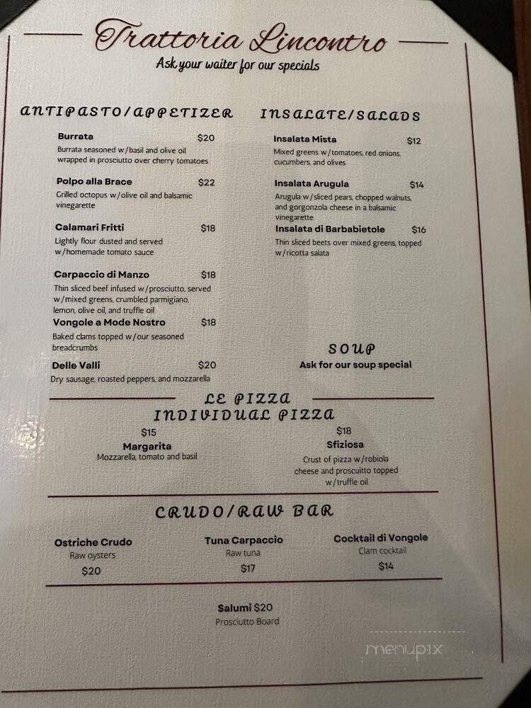 Trattoria Lincontro - Astoria, NY menu_pic