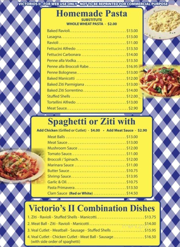 Victorio II Pizza - West Islip, NY menu_pic