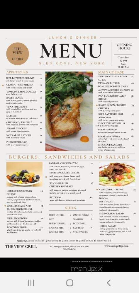 View At Dinsmore - Staatsburg, NY menu_pic