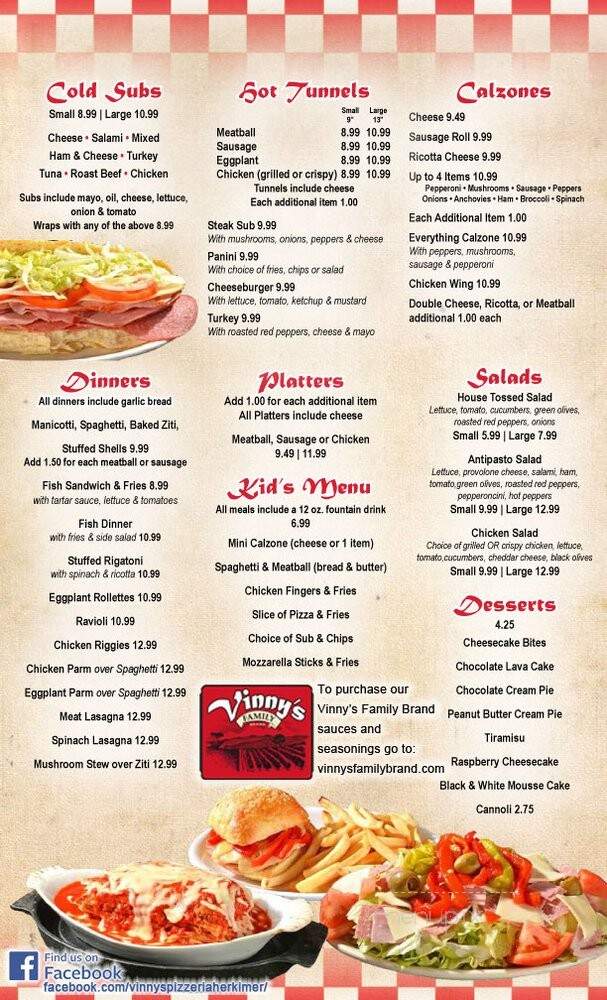 Vinny's Pizzeria - Herkimer, NY menu_pic