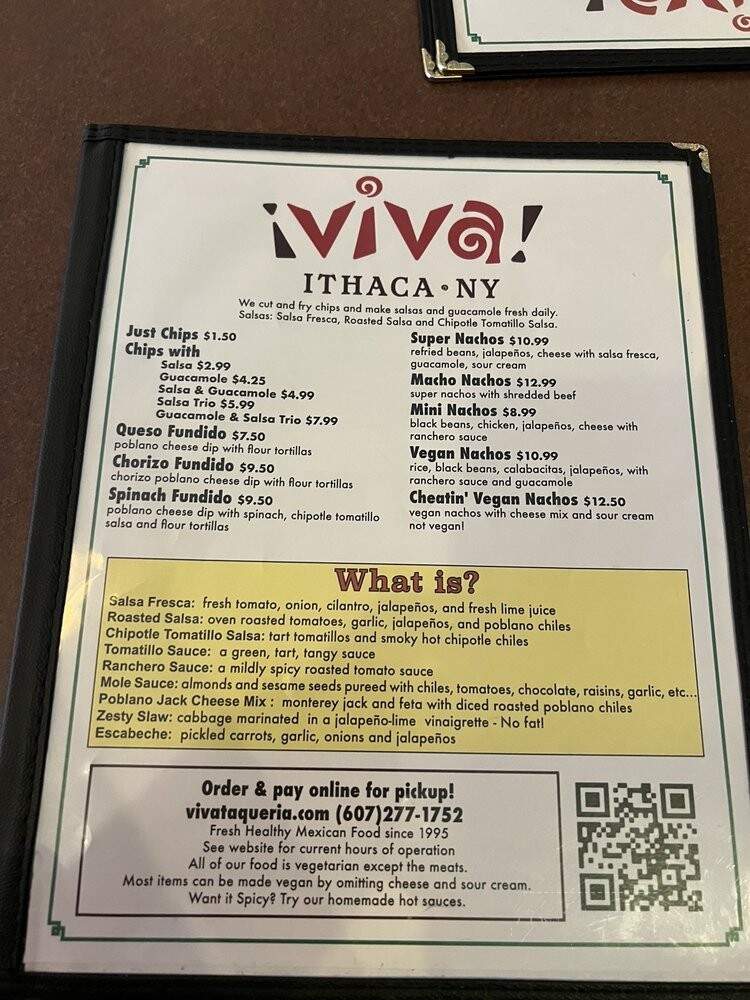 Viva Cantina - Ithaca, NY menu_pic