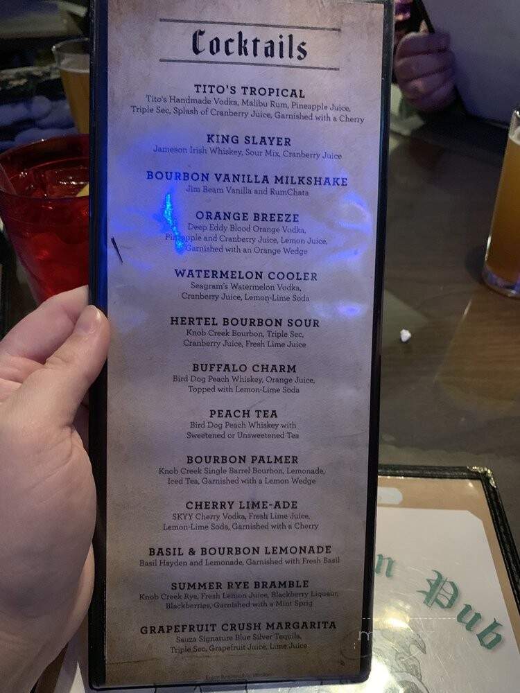 Wellington Pub - Buffalo, NY menu_pic