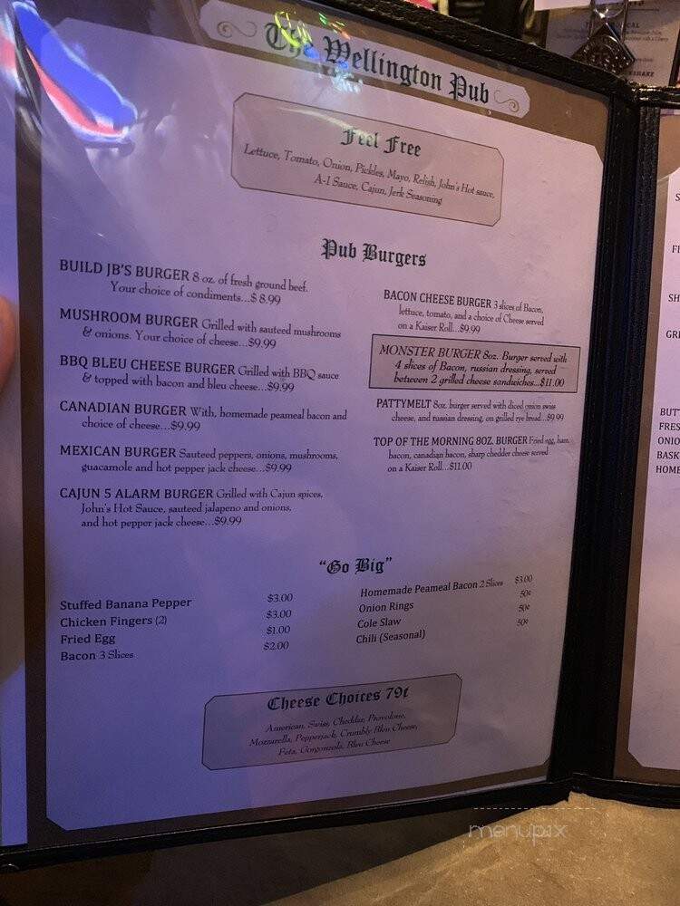 Wellington Pub - Buffalo, NY menu_pic