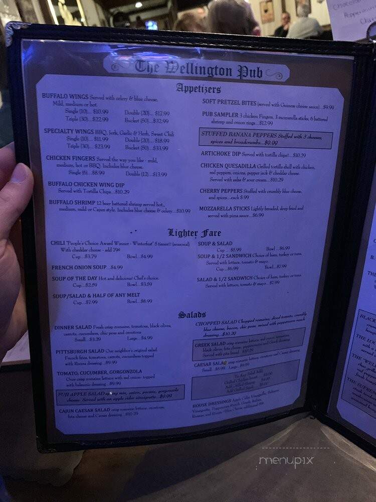 Wellington Pub - Buffalo, NY menu_pic