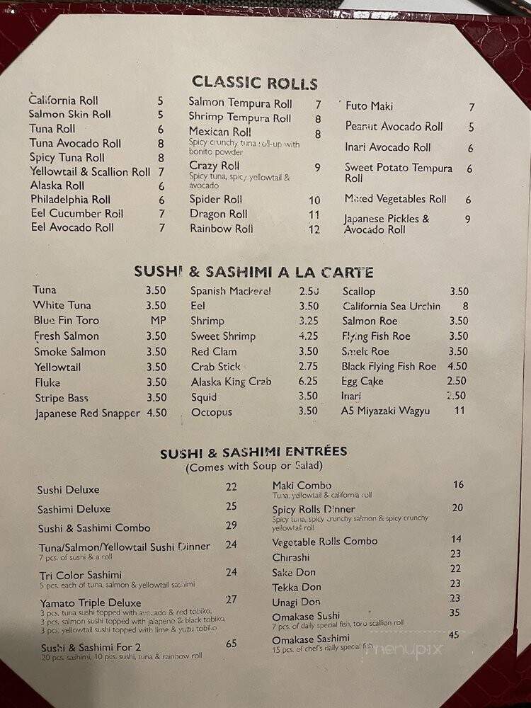Yamato Restaurant - Brooklyn, NY menu_pic