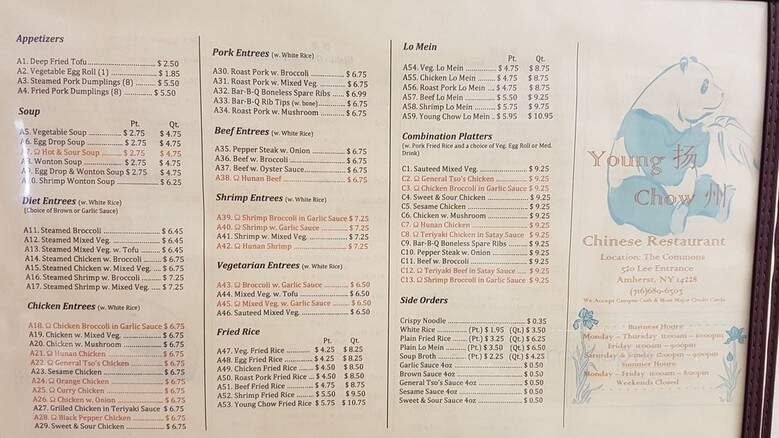 Young Chow - Buffalo, NY menu_pic