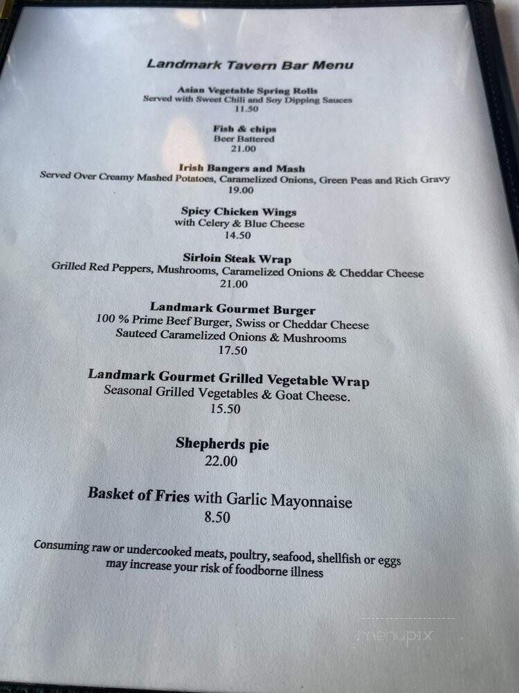 Landmark Tavern - New York, NY menu_pic