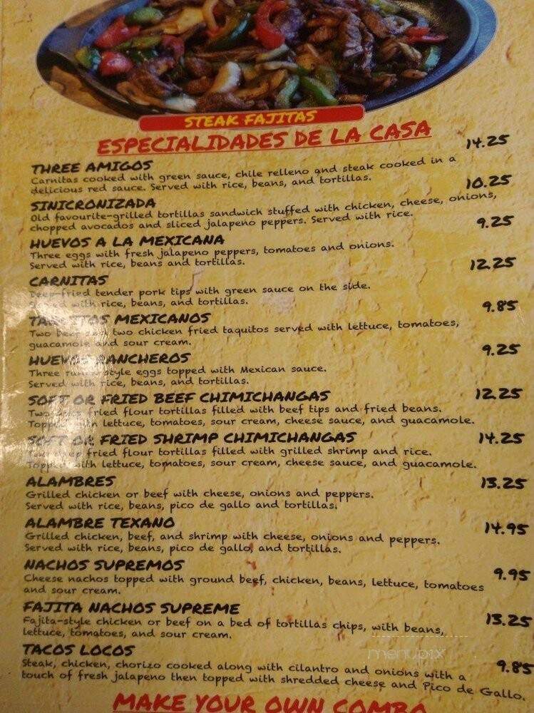 El Zarape Mexican Restaurant - Washington, NC menu_pic