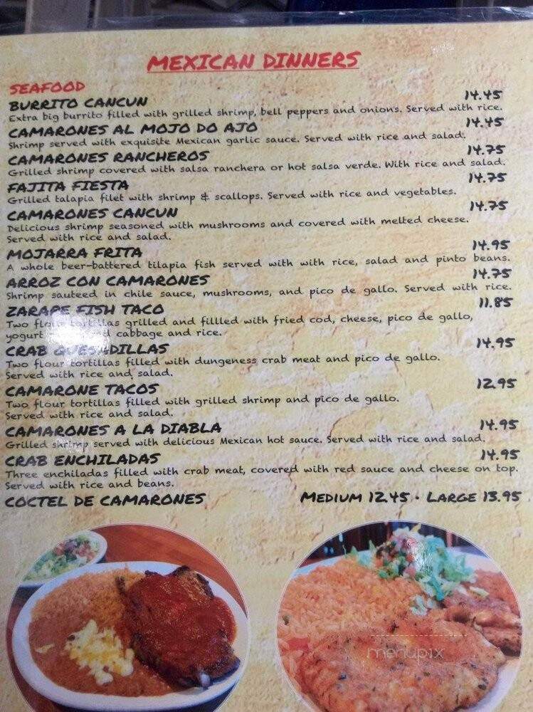 El Zarape Mexican Restaurant - Washington, NC menu_pic